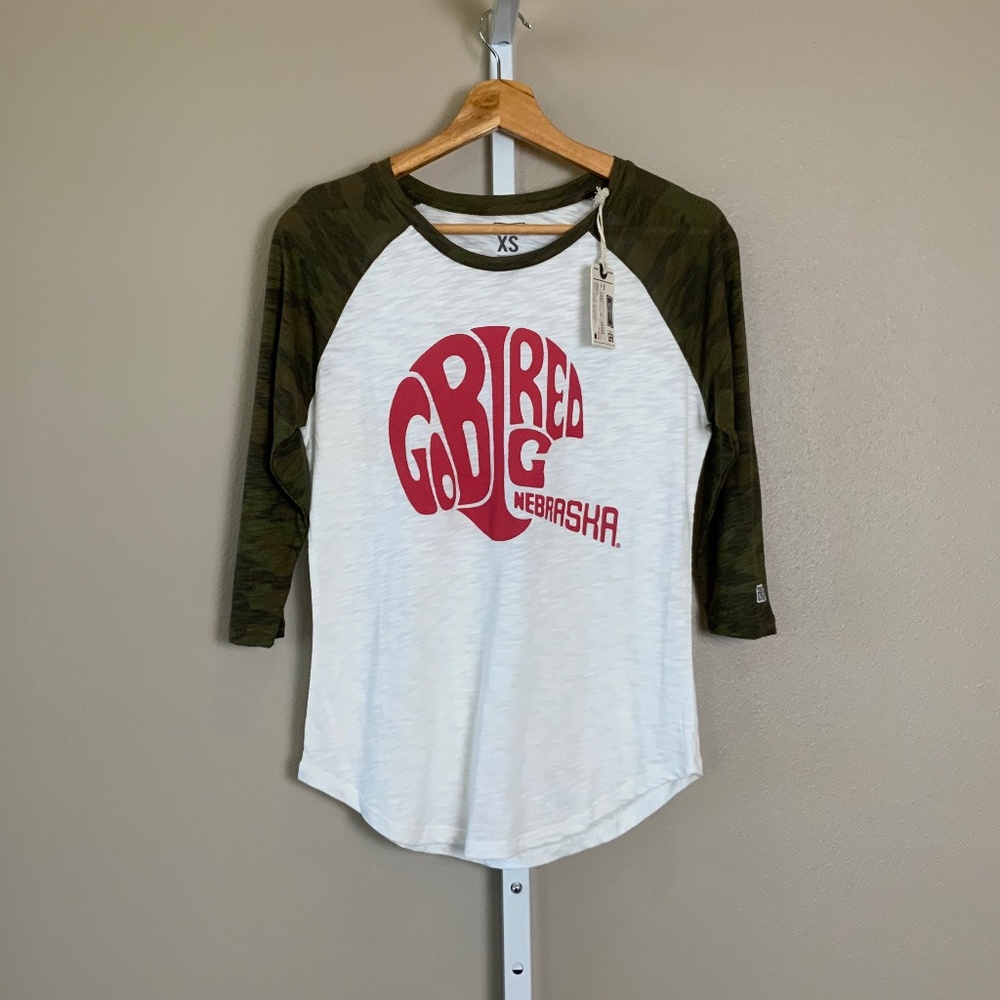 Nebraska Cornuskers Raglan 3/4 Sleeve Tee Size XS